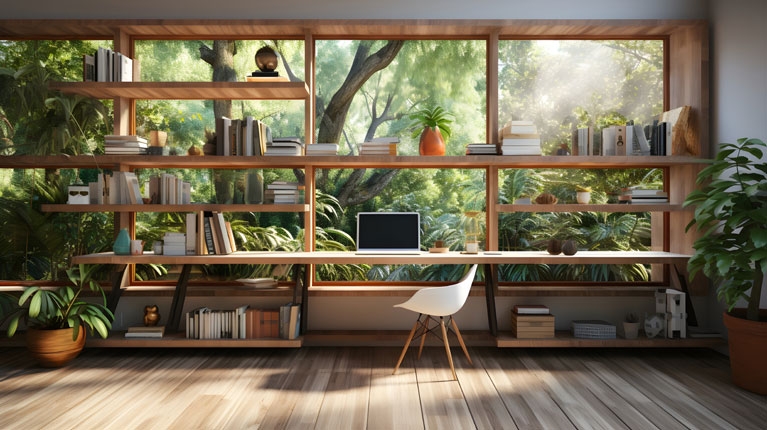 front-view-realistic-home-office